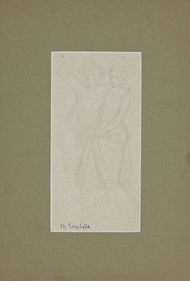 Charles Laudelle - Two Figures - Original Pencil on Paper - Early 20th Century-ZCI-872260