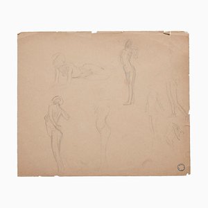 Charles Lucien Moulin - Figures of Women - Pencil Drawing - Early 20th-Century-ZCI-913454