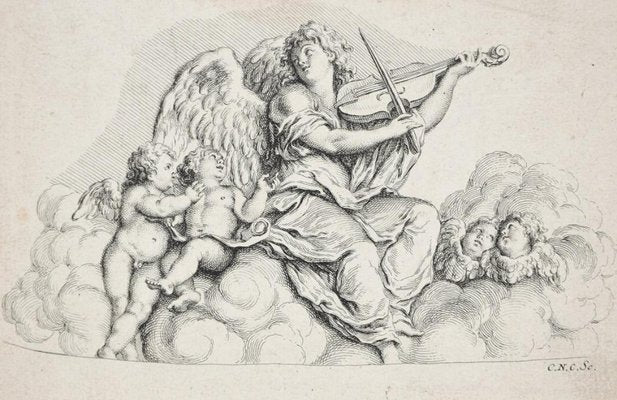 Charles-Nicolas Cochin the Elder, Celestial Music, Etching, Early 18th Century-ZCI-1394382