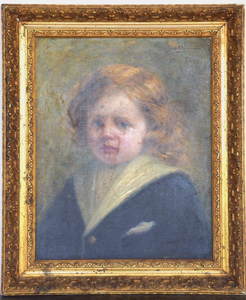 Charles Penchaud, Child's Portrait, 1916, Oil on Canvas