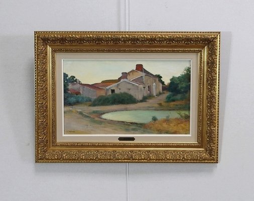 Charles Perron, Country Scene, 20th-Century, Oil on Canvas, Framed-RVK-1311049