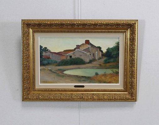 Charles Perron, Country Scene, 20th-Century, Oil on Canvas, Framed-RVK-1311049