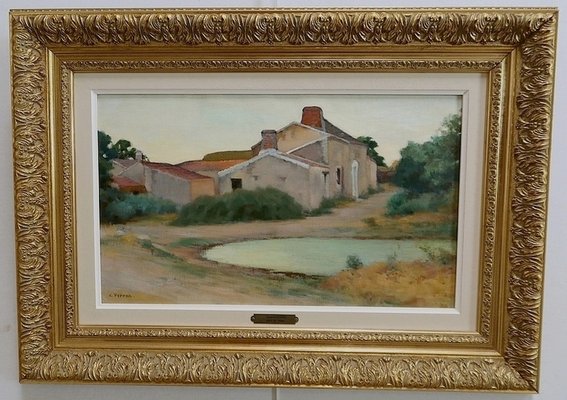 Charles Perron, Country Scene, 20th-Century, Oil on Canvas, Framed-RVK-1311049