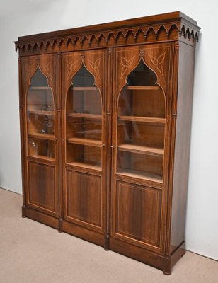 Charles X 3-Door Bookcase Cabinet, 19th Century-RVK-1394882