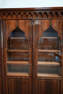 Charles X 3-Door Bookcase Cabinet, 19th Century-RVK-1394882