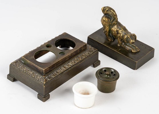 Charles X Bronze Inkwell-UQL-1285517