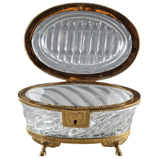 Charles X Cut-Crystal and Ormolu Jewelry Box