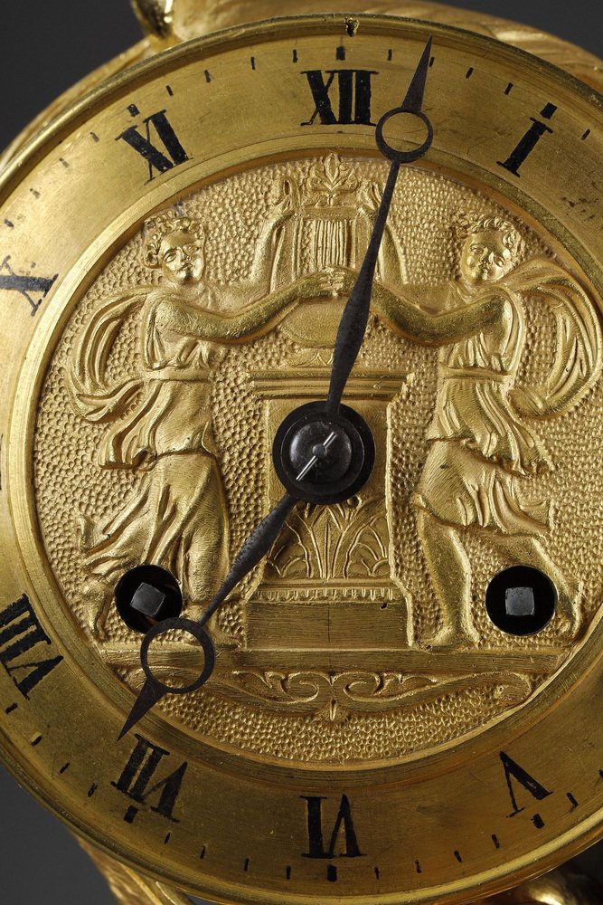 Charles X Gilt Bronze Clock with Winged Genie