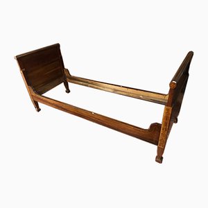 Charles X Style Single Bed in Inlaid Walnut-RAQ-687472