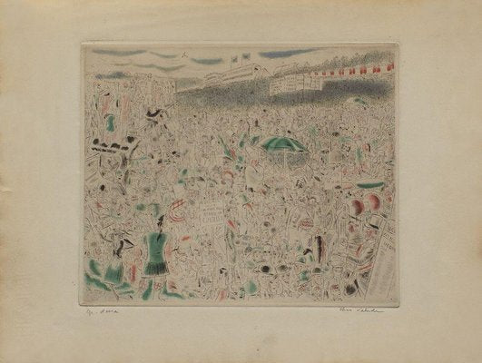 Chas-Laborde, Rues et visages de Londres, Les courses du Derby, 1928, Etching on Wove Paper-FMZ-1112429