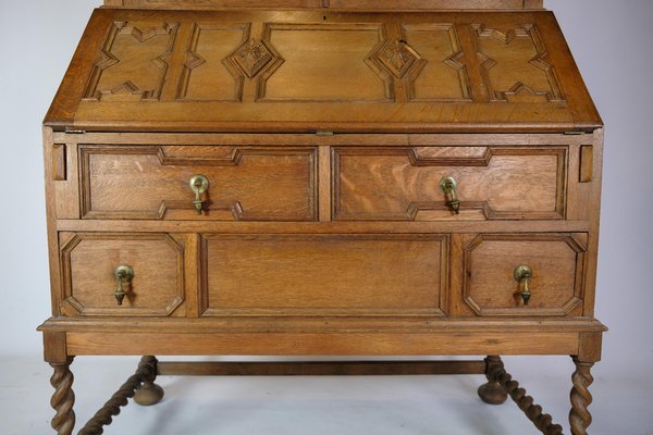 Chatol with Upper Cabinet in Oak with Wood Carvings, England, 1890s-UY-1723424