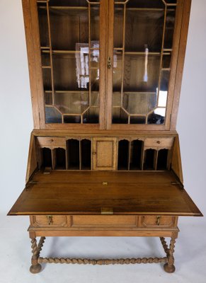 Chatol with Upper Cabinet in Oak with Wood Carvings, England, 1890s-UY-1723424