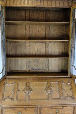 Chatol with Upper Cabinet in Oak with Wood Carvings, England, 1890s-UY-1723424