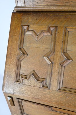 Chatol with Upper Cabinet in Oak with Wood Carvings, England, 1890s-UY-1723424