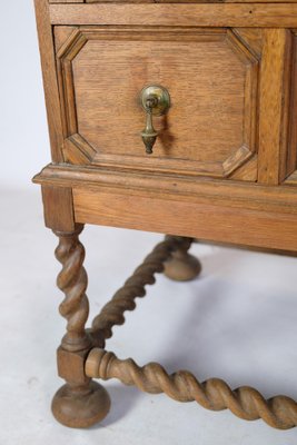 Chatol with Upper Cabinet in Oak with Wood Carvings, England, 1890s-UY-1723424