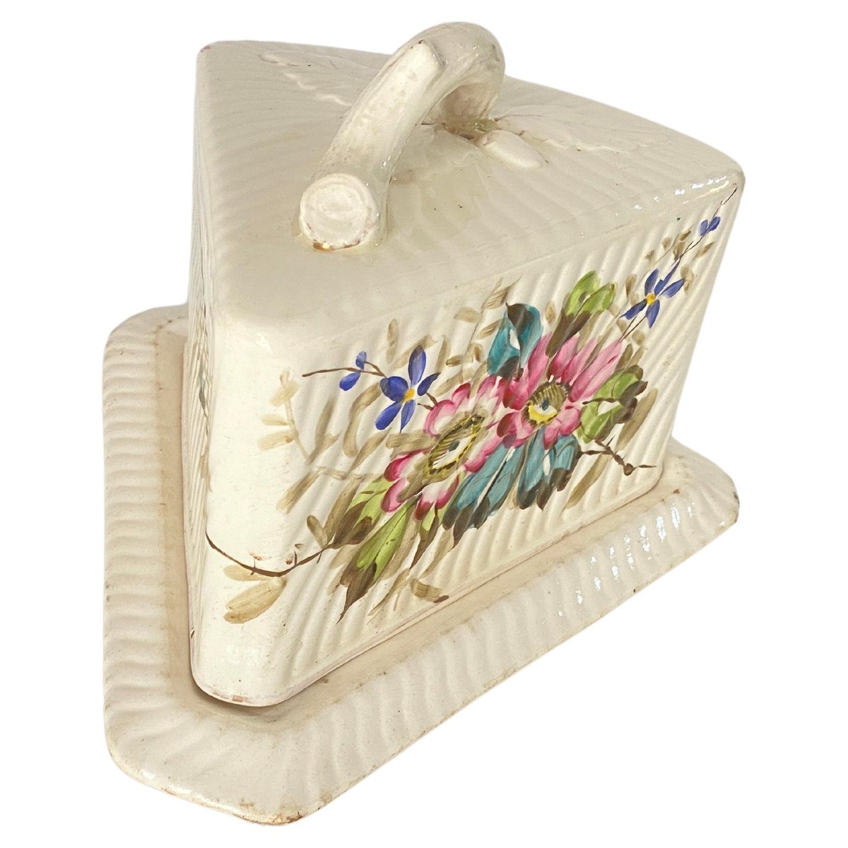 Cheese Tray in Ceramic in White Color, France, 1970s