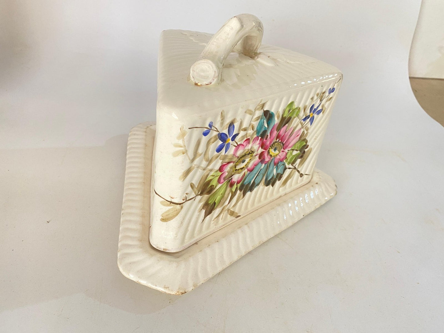 Cheese Tray in Ceramic in White Color, France, 1970s