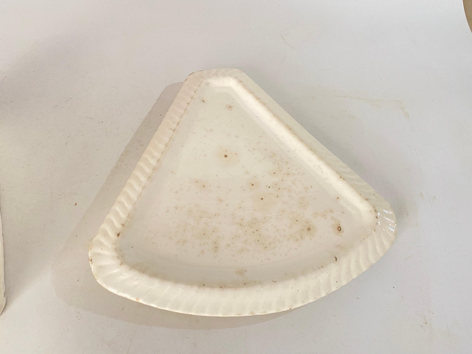 Cheese Tray in Ceramic in White Color, France, 1970s