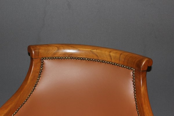 Cherry and Leather Desk Chair from Epoch-BCR-1150577