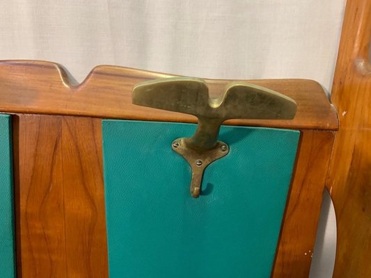 Cherry & Green Leatherette Coat Rack, 1950s-IJR-801831