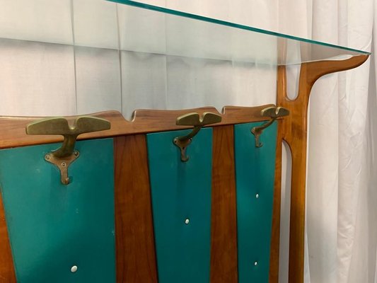 Cherry & Green Leatherette Coat Rack, 1950s-IJR-801831