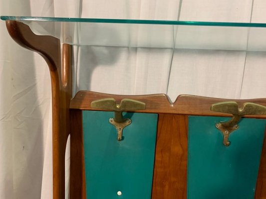 Cherry & Green Leatherette Coat Rack, 1950s-IJR-801831