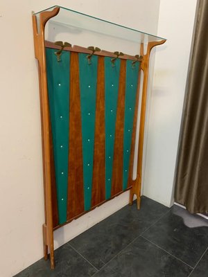 Cherry & Green Leatherette Coat Rack, 1950s-IJR-801831