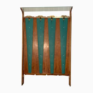 Cherry & Green Leatherette Coat Rack, 1950s-IJR-801831