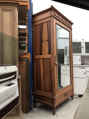 Cherry & Walnut Single-Door Wardrobe-WQQ-1185174