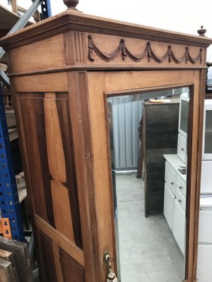 Cherry & Walnut Single-Door Wardrobe-WQQ-1185174