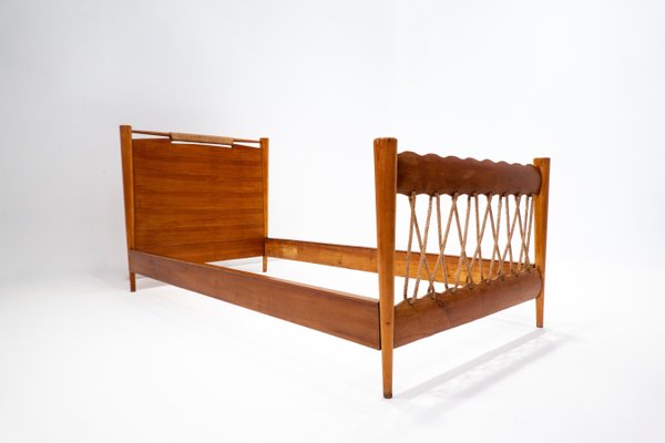 Cherry Wood Beds by Guglielmo Pecorini, Italy, 1940s, Set of 2-FGA-1133454