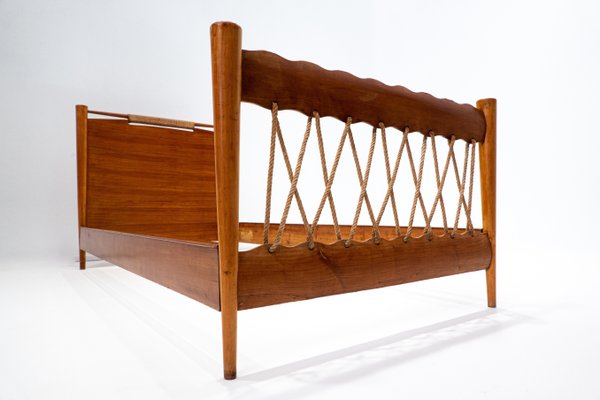 Cherry Wood Beds by Guglielmo Pecorini, Italy, 1940s, Set of 2-FGA-1133454