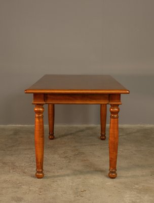 Cherry Wood Table and Padded Chairs, 1980s, Set of 5-KNM-1306149