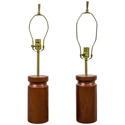 Cherry Wood Table Lamps by Arden Riddle, 1950s, Set of 2-SFD-631583