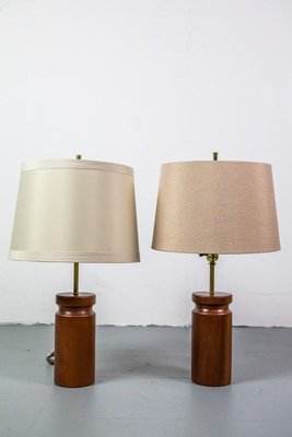 Cherry Wood Table Lamps by Arden Riddle, 1950s, Set of 2-SFD-631583