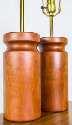 Cherry Wood Table Lamps by Arden Riddle, 1950s, Set of 2-SFD-631583