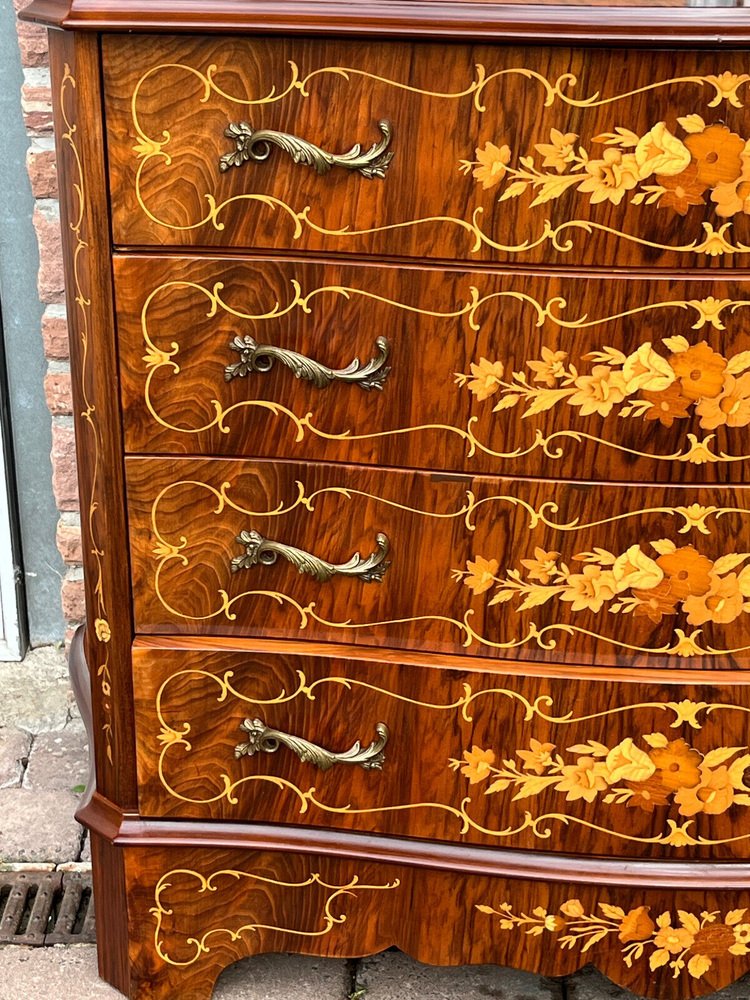 Cherrywood Intarsia Chest of 4 Drawers