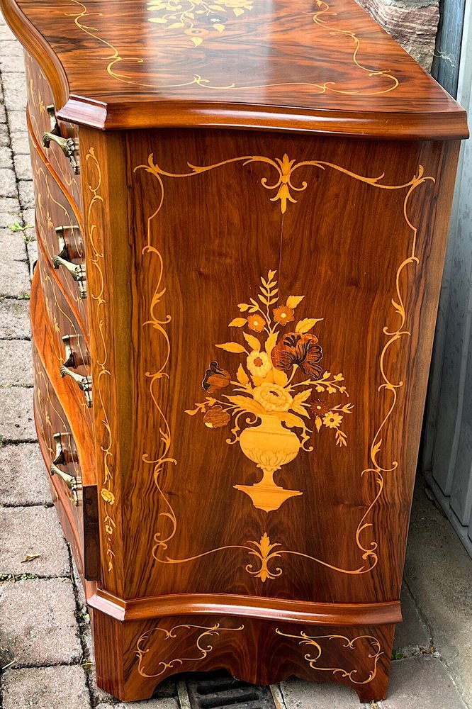 Cherrywood Intarsia Chest of 4 Drawers