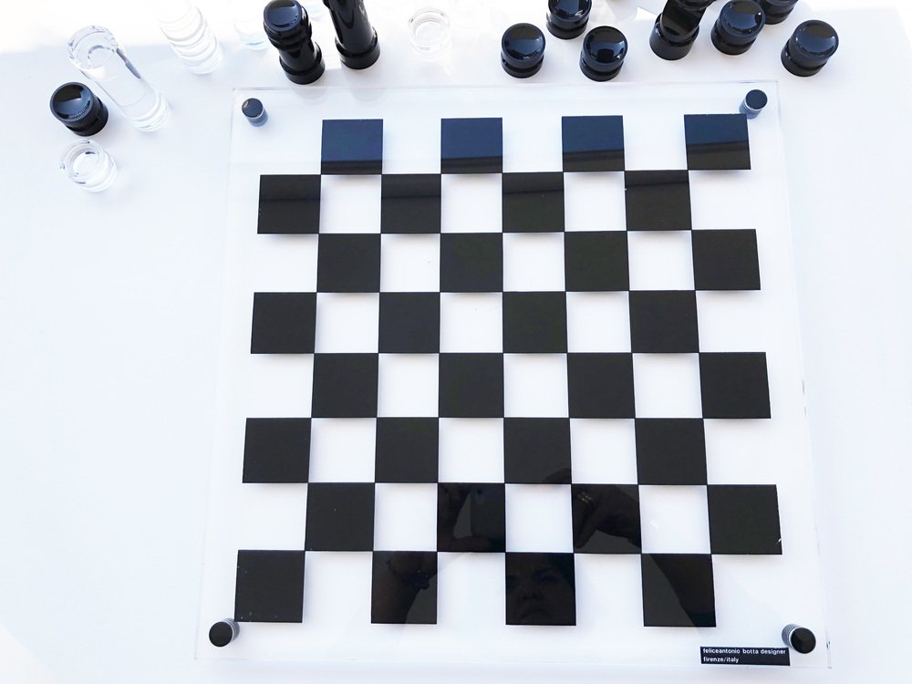 Chessboard in Acrylic Glass by Felice Antonio Botta, 1970