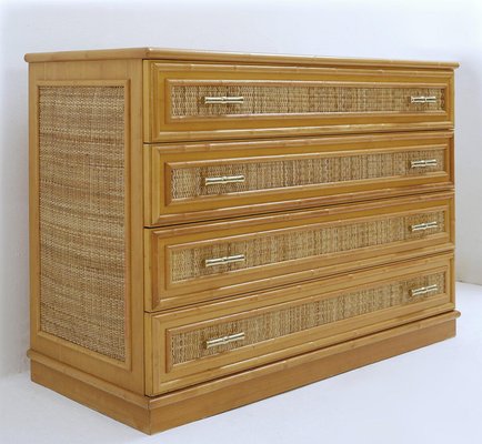 Chest of Drawers in Bamboo and Rattan, 1980s-NYF-2018798