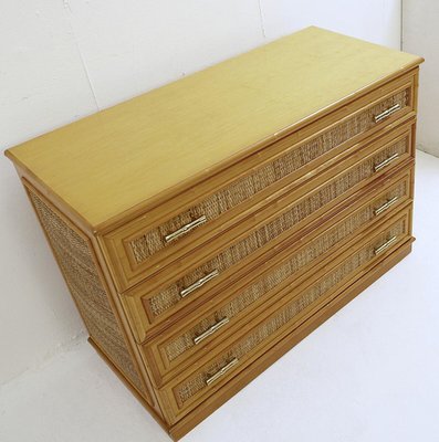 Chest of Drawers in Bamboo and Rattan, 1980s-NYF-2018798