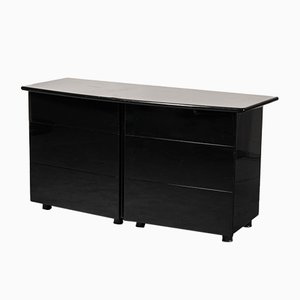 Chest of Drawers in Black Lacquered Wood, 1970s-ZLY-1047918