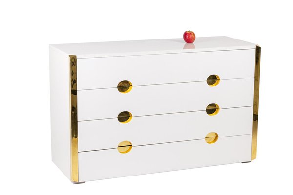 Chest of Drawers in Lacquer and Brass by Luigi Caccia Dominioni, 1970s-CEJ-1162614