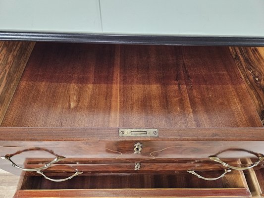 Chest of Drawers in Mahogany and Lacquered Mahogany with Brass Handles, 1960s-ZUW-2035923