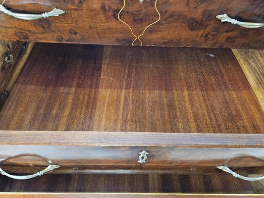 Chest of Drawers in Mahogany and Lacquered Mahogany with Brass Handles, 1960s-ZUW-2035923