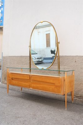 Chest of Drawers in Maple and Brass by Silvio Cavatorta, Italy, 1950s-EH-1058655