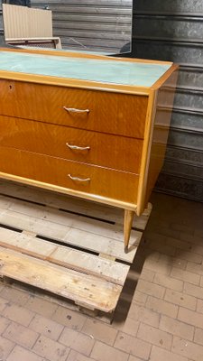 Chest of Drawers in Maple and Glass, 1960s-NUO-1419570