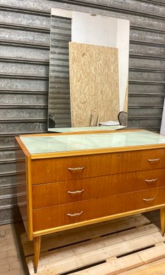 Chest of Drawers in Maple and Glass, 1960s-NUO-1419570