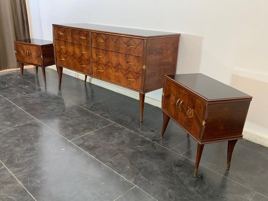 Chest of Drawers in Rosewood & Brass Details, 1950s-IJR-1699879