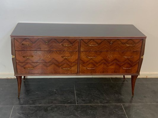 Chest of Drawers in Rosewood & Brass Details, 1950s-IJR-1699879